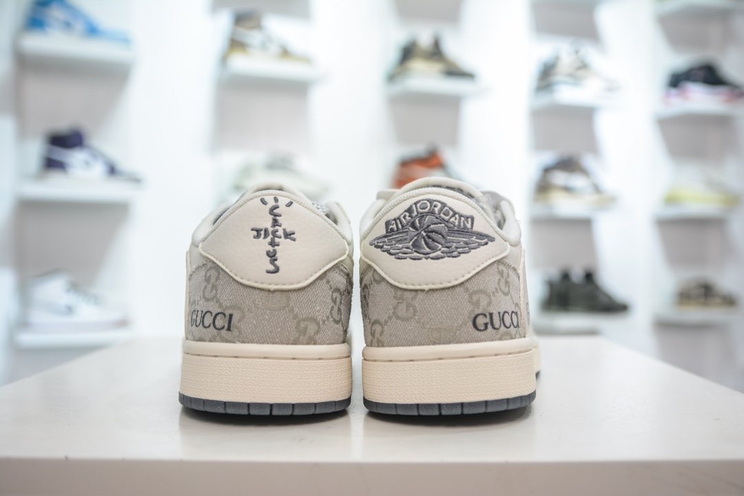 TS x Air Jordan AJ1 Low X GUCCI 倒钩低帮联名GUCCI 白灰 XZ1658-002