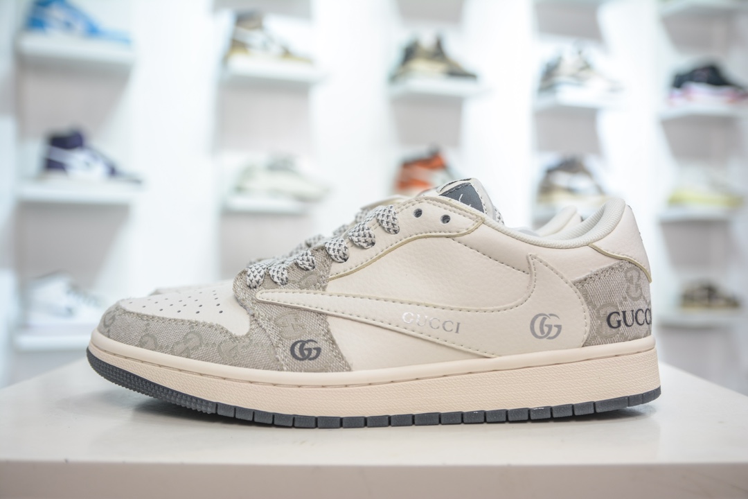 TS x Air Jordan AJ1 Low X GUCCI 倒钩低帮联名GUCCI 白灰 XZ1658-002