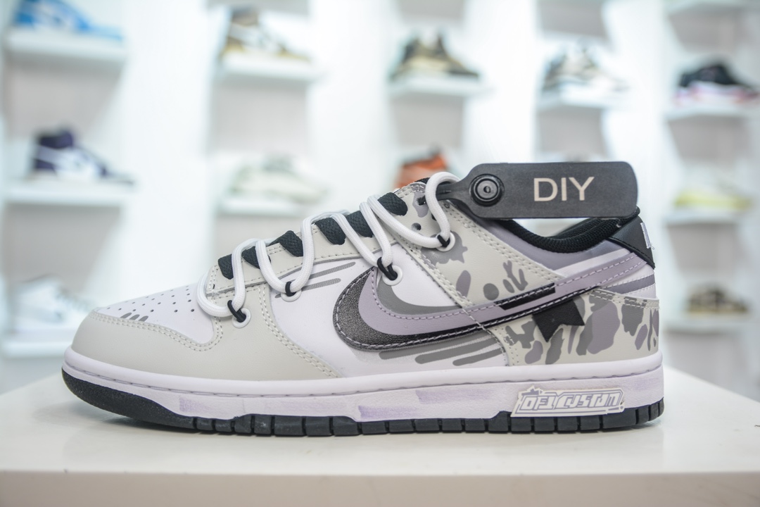 Nk Dunk Low 特种使命迷彩 军舰 简约黑白紫灰 SB绑带低帮休闲板鞋 DD1391-100