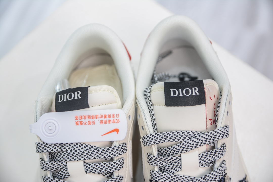 TS x Air Jordan AJ1 Low x Dior 倒钩低帮联名定制配色 米深蓝针织 XY2688-108