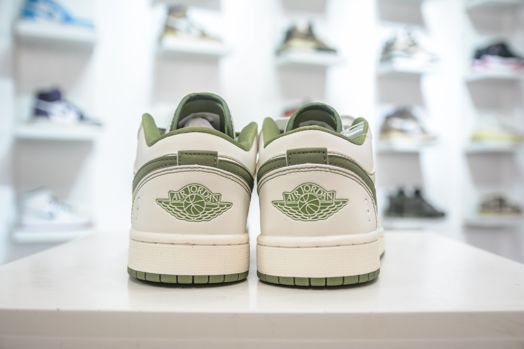 Air Jordan AJ1 Low x Fragment Design 闪电藤原浩联名 米白橄榄绿 CF3688-019