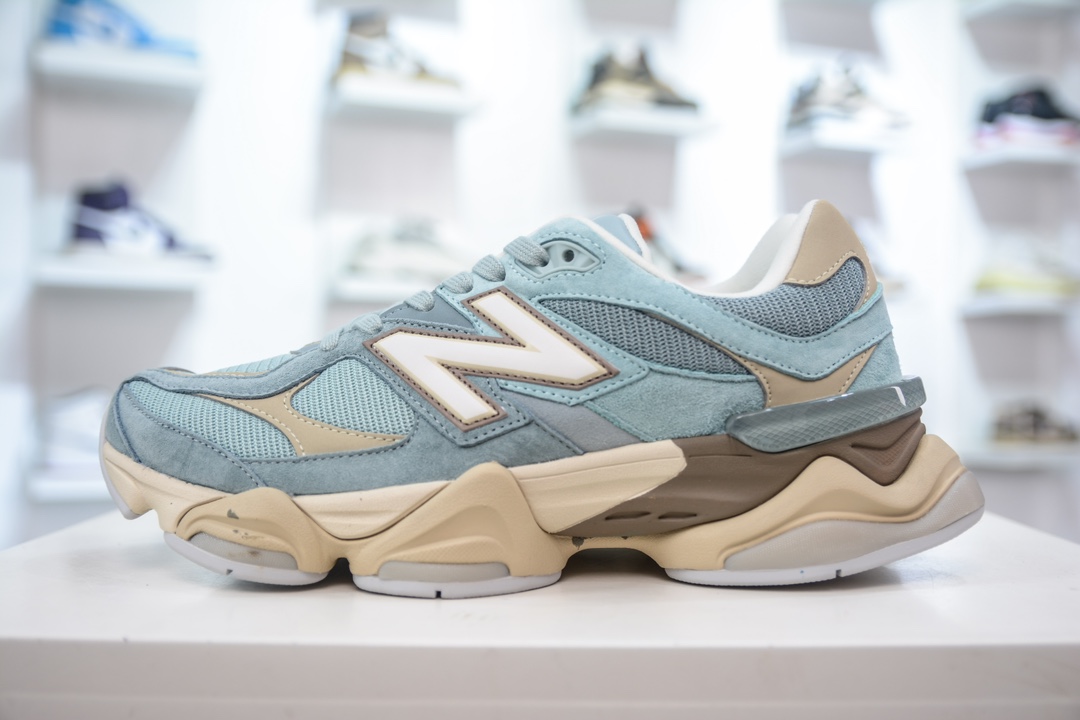 AY版纯原 New Balance NB9060系列 蓝色 新百伦绒面革网布低帮生活休闲鞋 U9060FNB