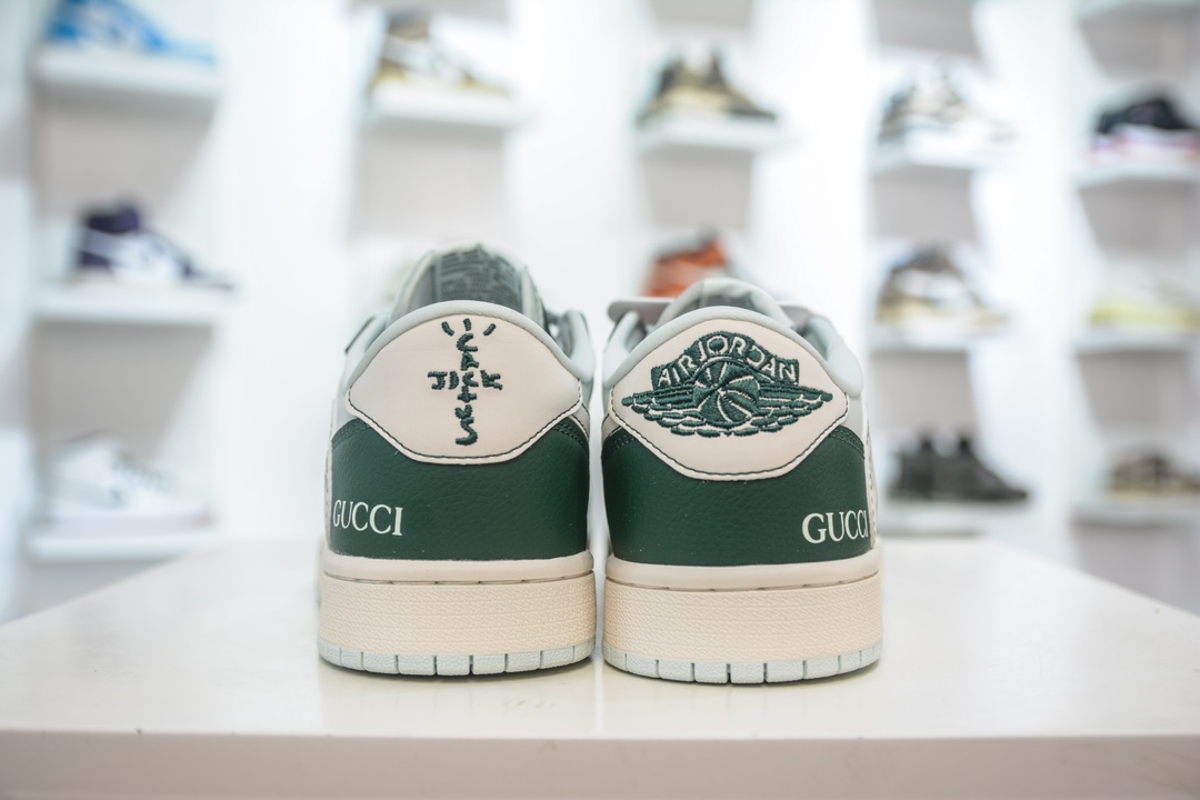 TS x Air Jordan AJ1 Low x Gucci 倒钩低帮联名定制配色 JJ5288-008