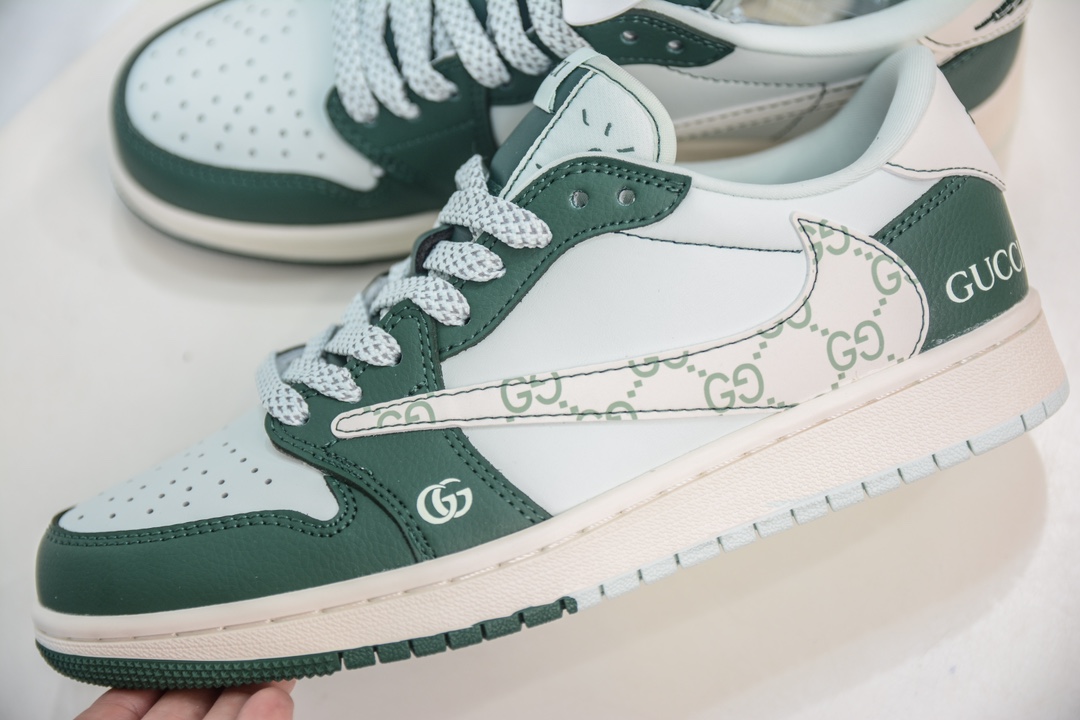 TS x Air Jordan AJ1 Low x Gucci 倒钩低帮联名定制配色 JJ5288-008