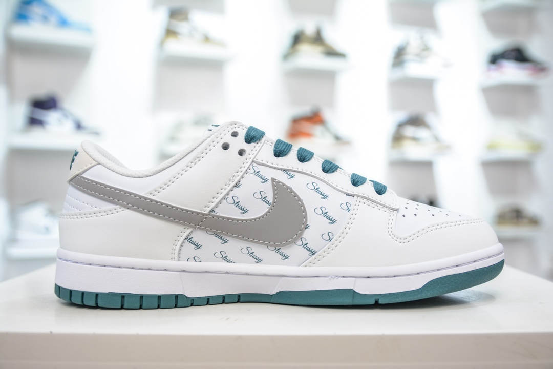 Stuy x Nike Dunk Low 斯图西联名 白灰绿印字 XX2025-808