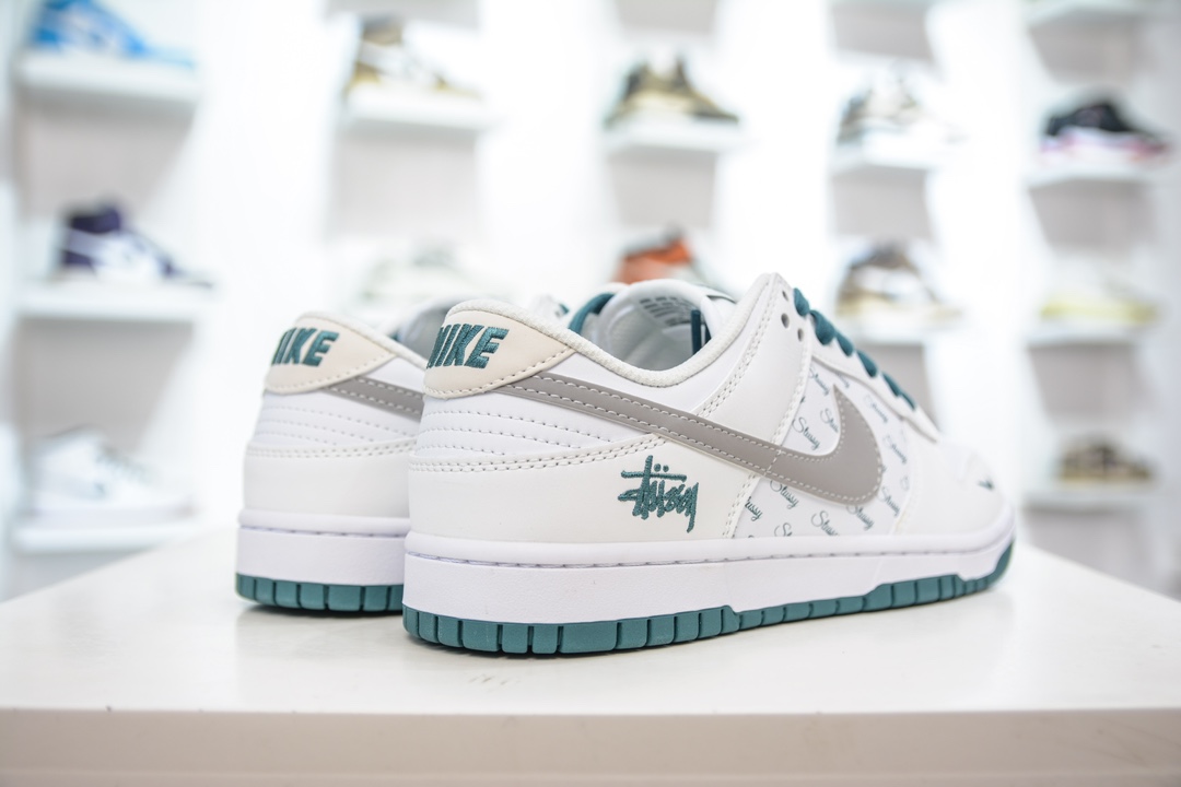 Stuy x Nike Dunk Low 斯图西联名 白灰绿印字 XX2025-808