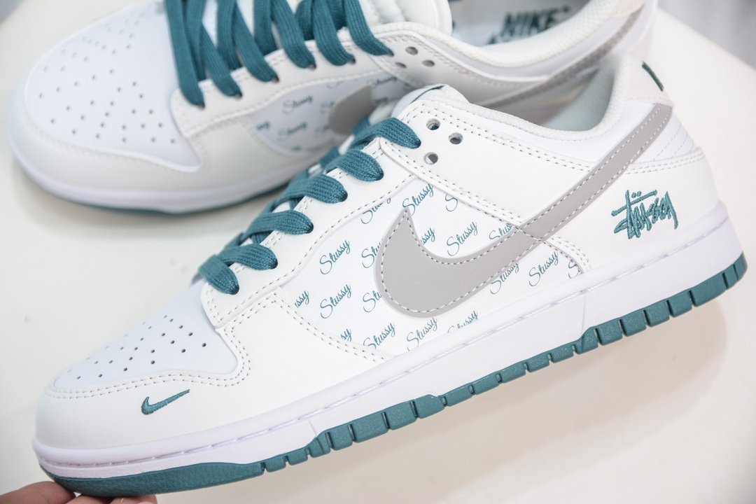 Stuy x Nike Dunk Low 斯图西联名 白灰绿印字 XX2025-808