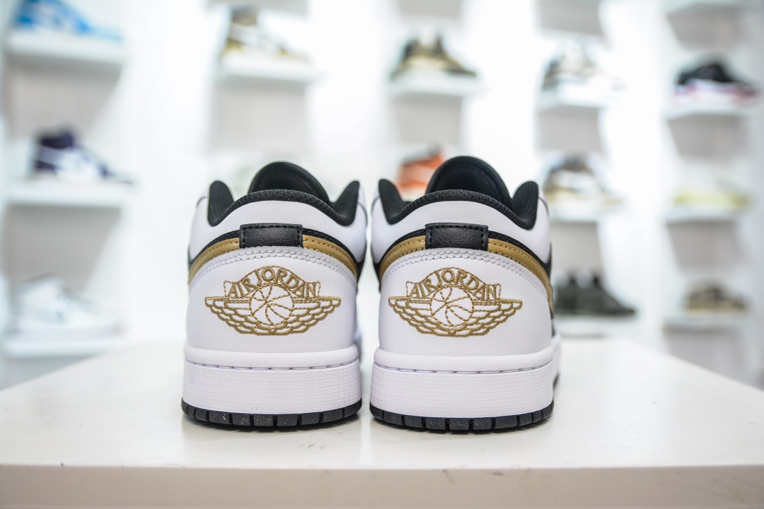 DT纯原Air Jordan 1 Low AJ1乔1低帮文化篮球鞋 黑白金 553558-172