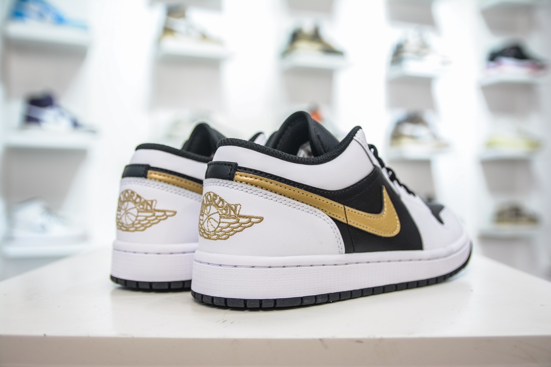 DT纯原Air Jordan 1 Low AJ1乔1低帮文化篮球鞋 黑白金 553558-172