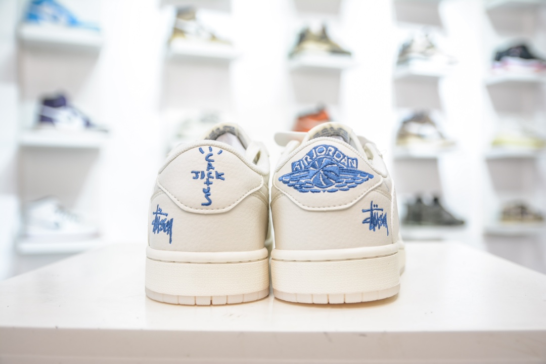 TS x Air Jordan AJ1 Low X Stuy 低帮斯图西联名-反转奶白蓝小钩 LJ5188-013