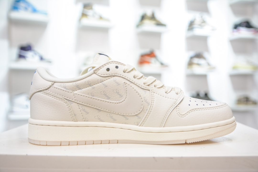 TS x Air Jordan AJ1 Low X Stuy 低帮斯图西联名-反转奶白蓝小钩 LJ5188-013