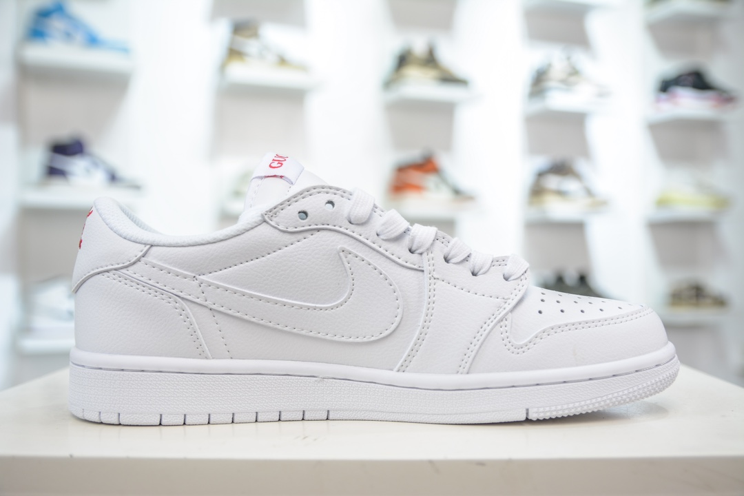 TS x Air Jordan x Gucci联名 全白 AJ1 Low 倒钩低帮联名古驰 LJ5188-014