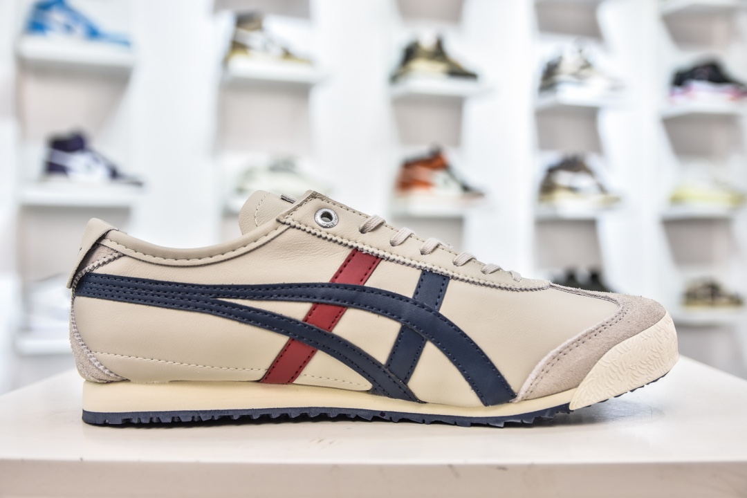 Onitsuka Tiger Mexico 66 SD 鬼冢虎 墨西哥升级版系列低帮复古经典虎爪百搭休闲皮革慢跑鞋 1183A727-101