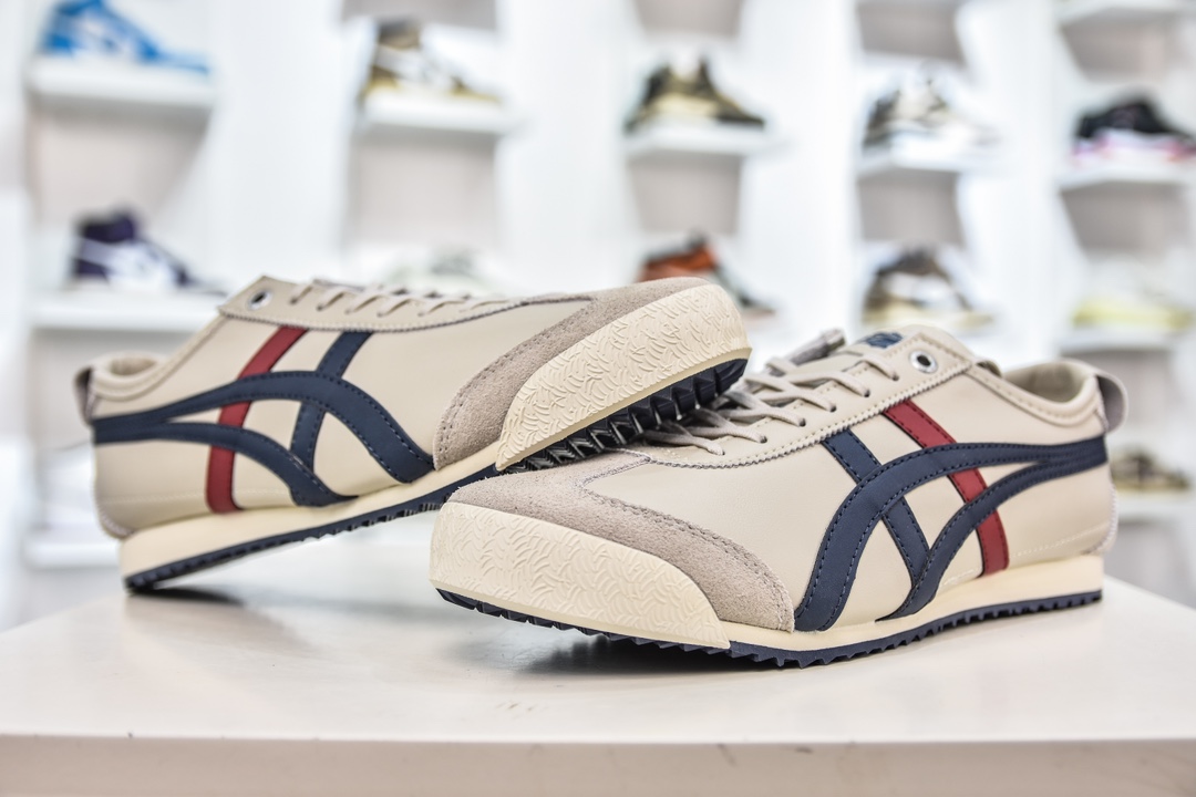 Onitsuka Tiger Mexico 66 SD 鬼冢虎 墨西哥升级版系列低帮复古经典虎爪百搭休闲皮革慢跑鞋 1183A727-101