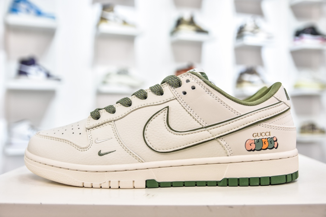 NK SB Dunk Low GUCCI联名 米白白绿勾 DQ1098-398