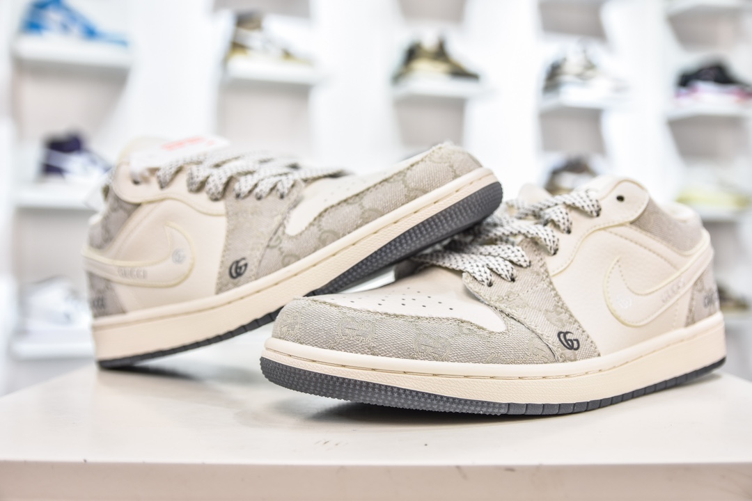 Air Jordan AJ1 Low X GUCCI 低帮联名古驰 白灰满天星 DM5688-101