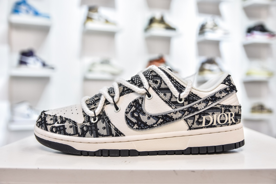 Nike SB Dunk Low x DIOR 米白黑绑带满天星 SJ2068-286