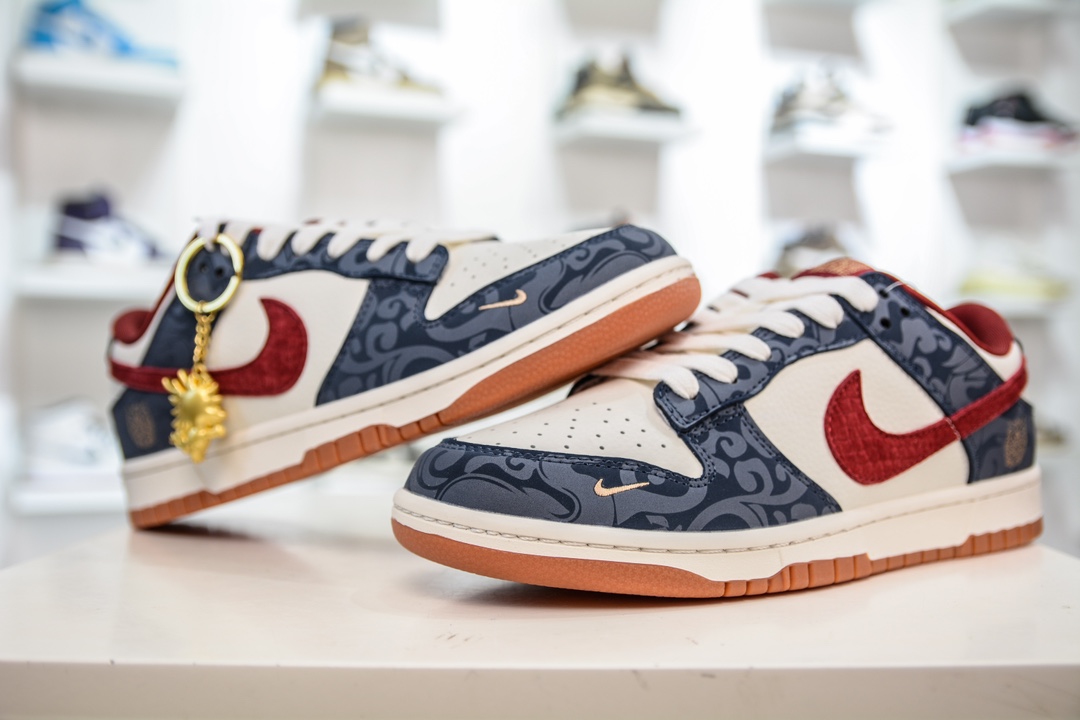 NK SB Dunk Low 2024龙年联名 暗纹蓝红勾 DQ1098-365