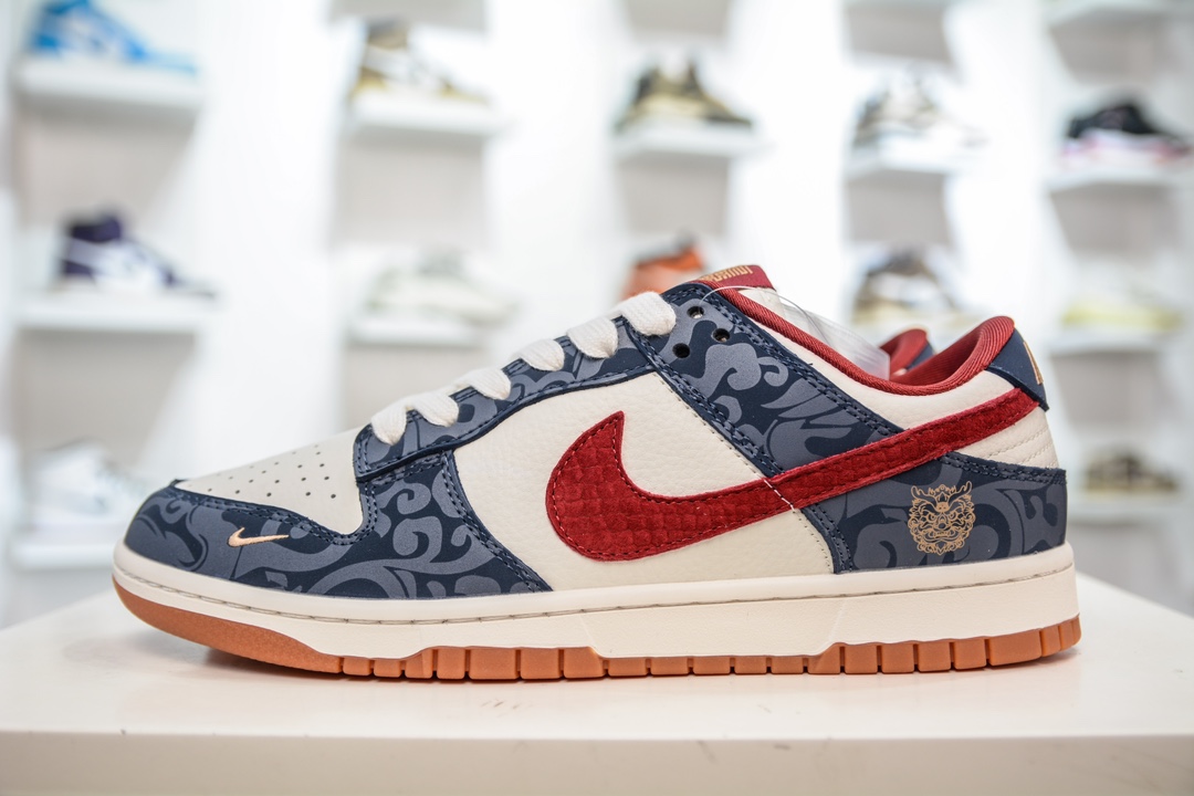 NK SB Dunk Low 2024龙年联名 暗纹蓝红勾 DQ1098-365