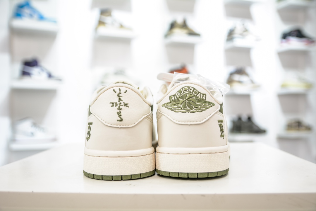 TS x Air Jordan AJ1 Low X BURBERRY 低帮联名巴宝莉 白绿   BB6588-311