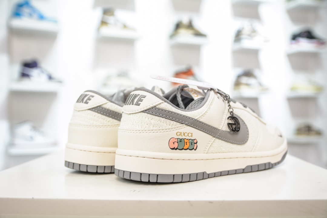 NK SB Dunk Low GUCCI联名 米白深灰勾   DQ1098-383