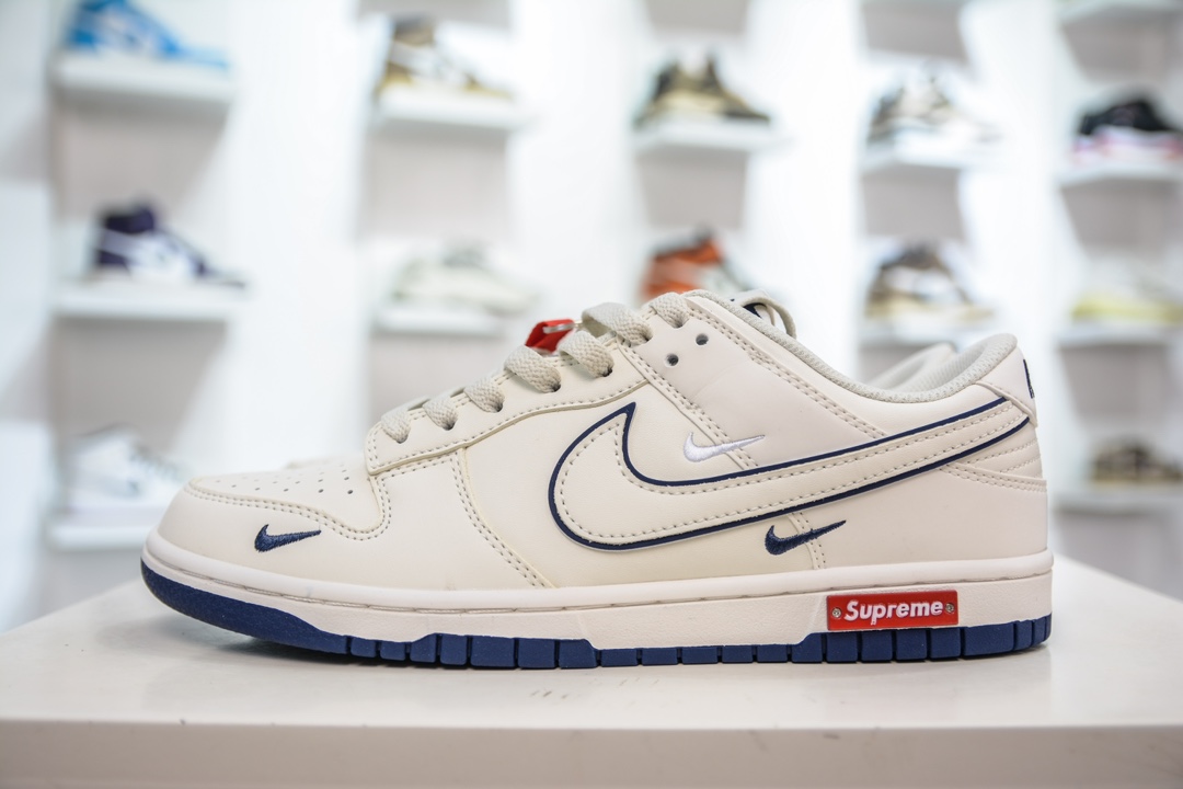 Supreme x Nike Dunk Low 联名白蓝三小钩   DJ2024-013