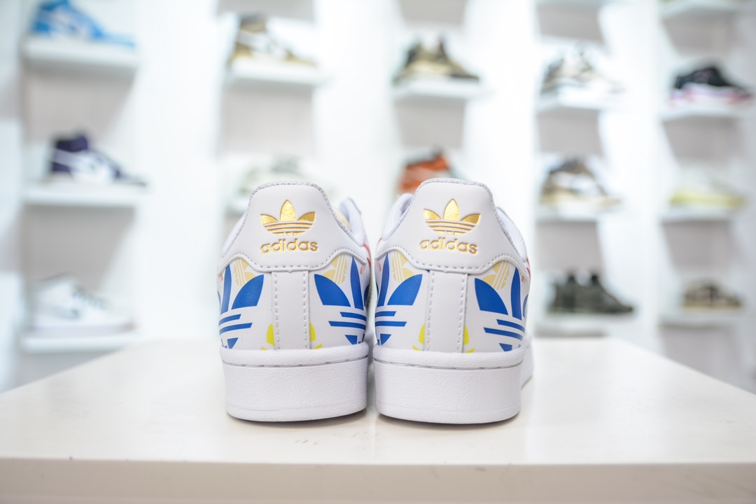 Adid Originals Superstar 白蓝黄 全新配色 Adid Originals Superstar 经典贝壳头   H00183