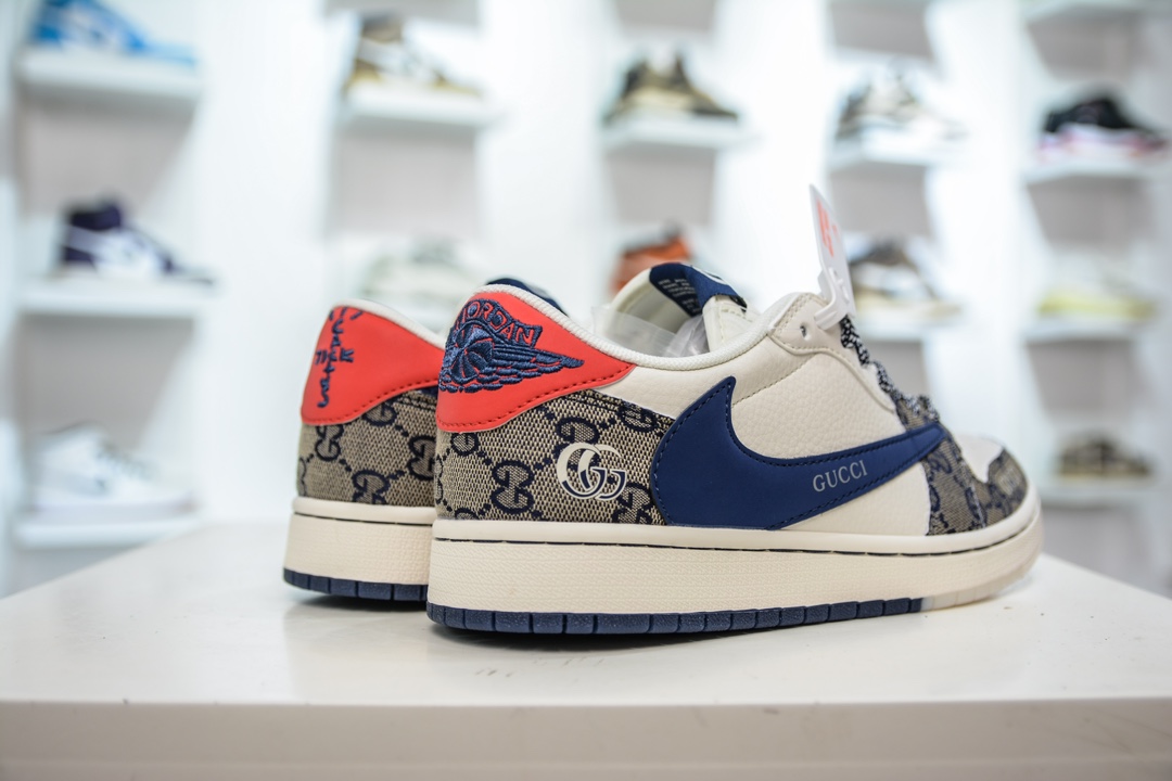 TS x Air Jordan AJ1 Low x Gucci 倒钩低帮联名定制配色   XY2688-118