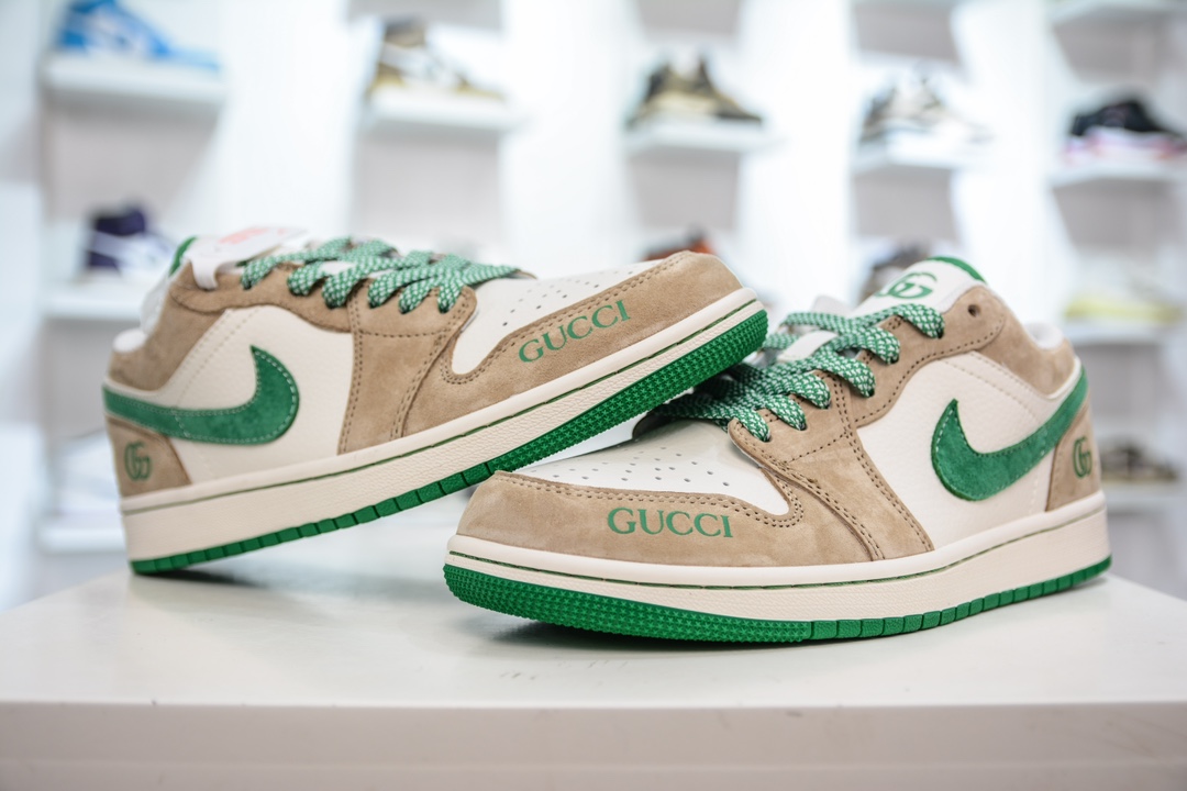 Air Jordan AJ1 Low x GUCCI 白棕绿   WG8850-014