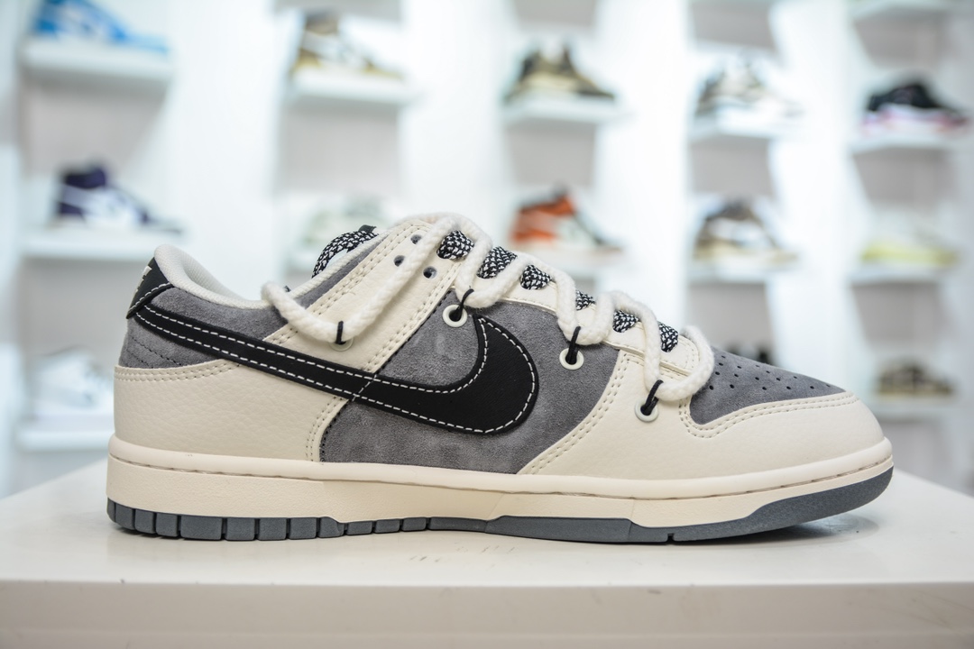 Nike SB Dunk Low Supreme联名 绑带米灰黑勾   SJ2068-287