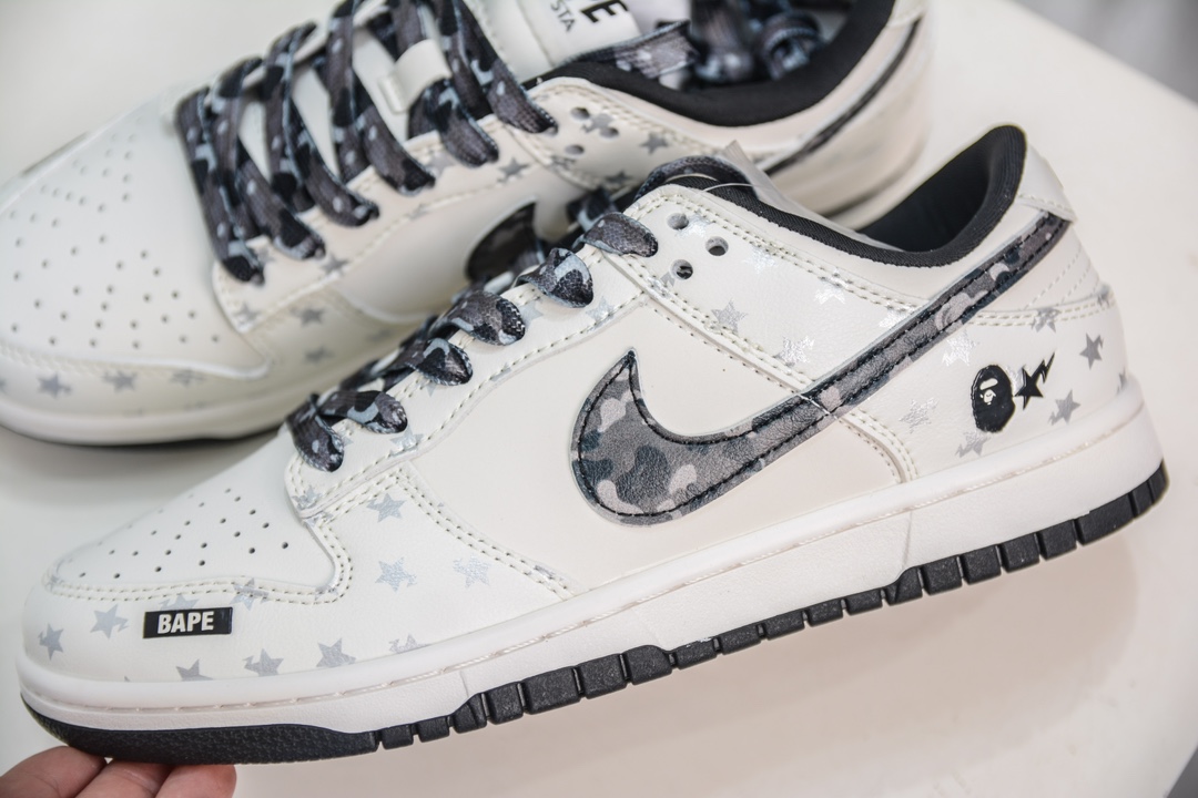 Nike SB Dunk Low x BAPE 白黑印花   DQ1098-350