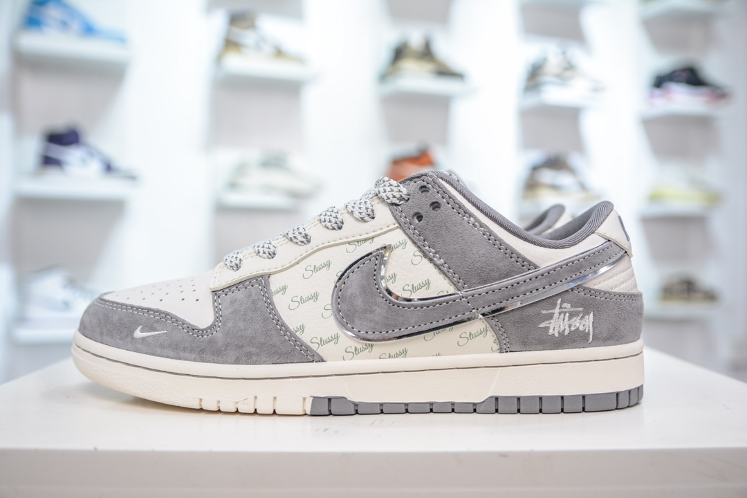 Stussy x Nike Dunk Low 斯图西联名 灰猪八拼接  CF3688-016