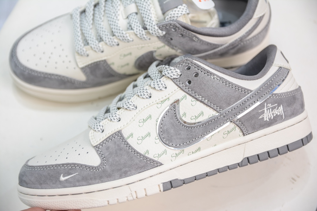 Stussy x Nike Dunk Low 斯图西联名 灰猪八拼接  CF3688-016