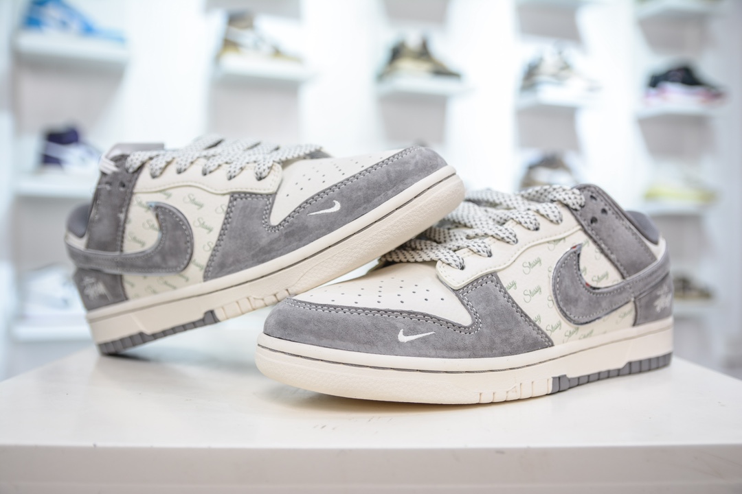 Stussy x Nike Dunk Low 斯图西联名 灰猪八拼接  CF3688-016