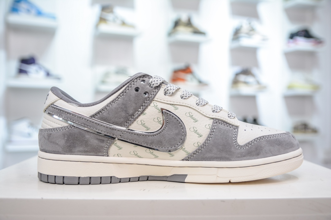 Stussy x Nike Dunk Low 斯图西联名 灰猪八拼接  CF3688-016