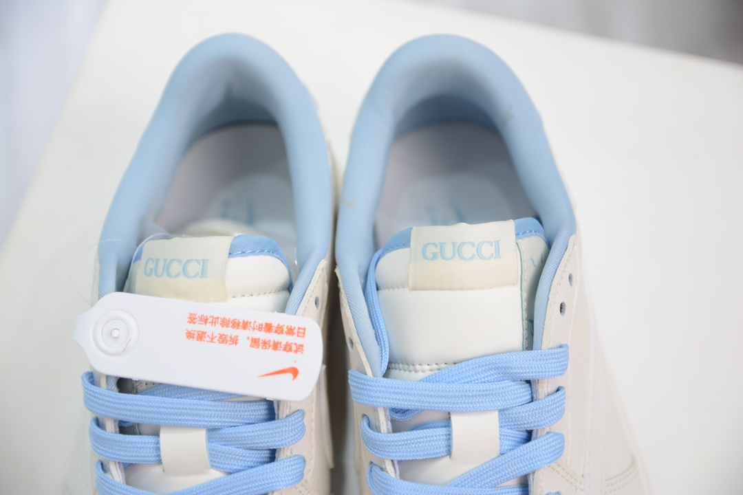 TS x Air Jordan AJ1 Low x Gucci 倒钩低帮联名定制配色 白蓝   DM6688-608