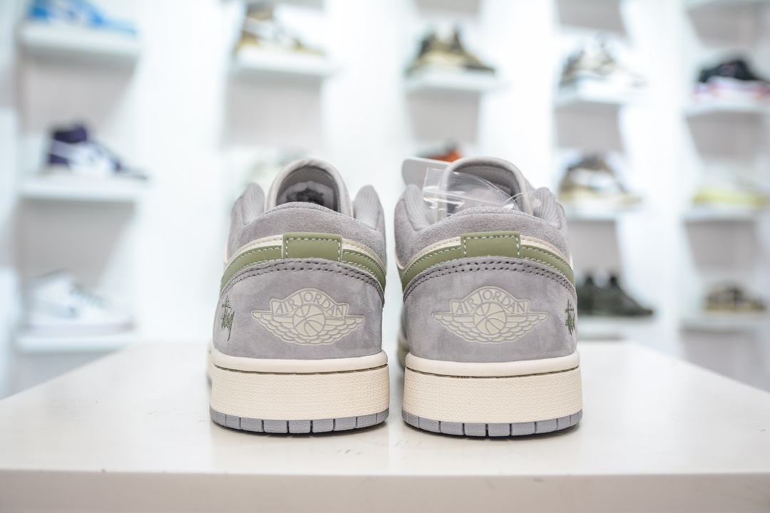 Air Jordan AJ1 Low X Stussy 低帮联名斯图西 白灰绿  WG8850-016