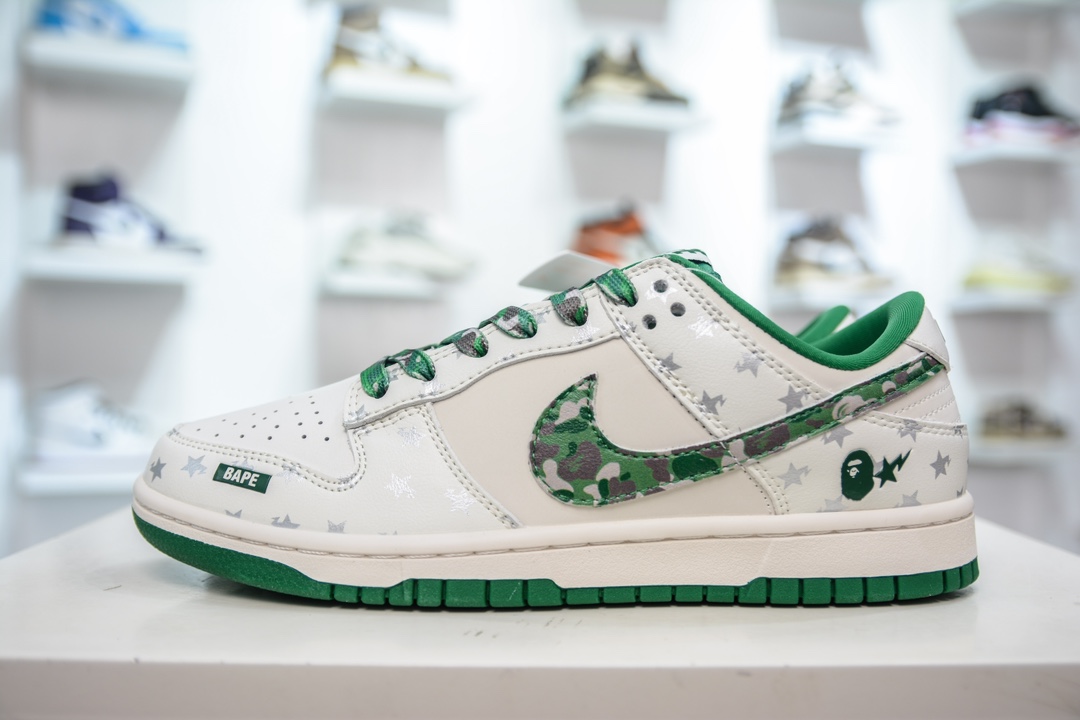 Nike SB Dunk Low x BAPE 白绿迷彩  DQ1098-349