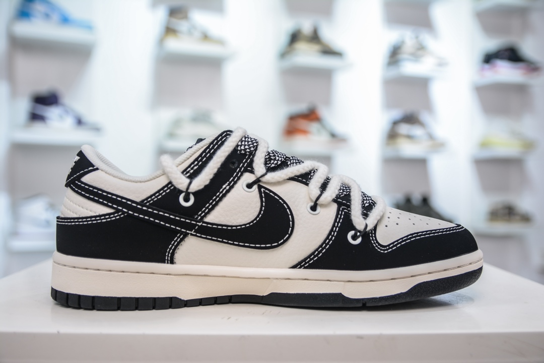 Nike SB Dunk Low Supreme联名 绑带白黑勾 SJ2068-288