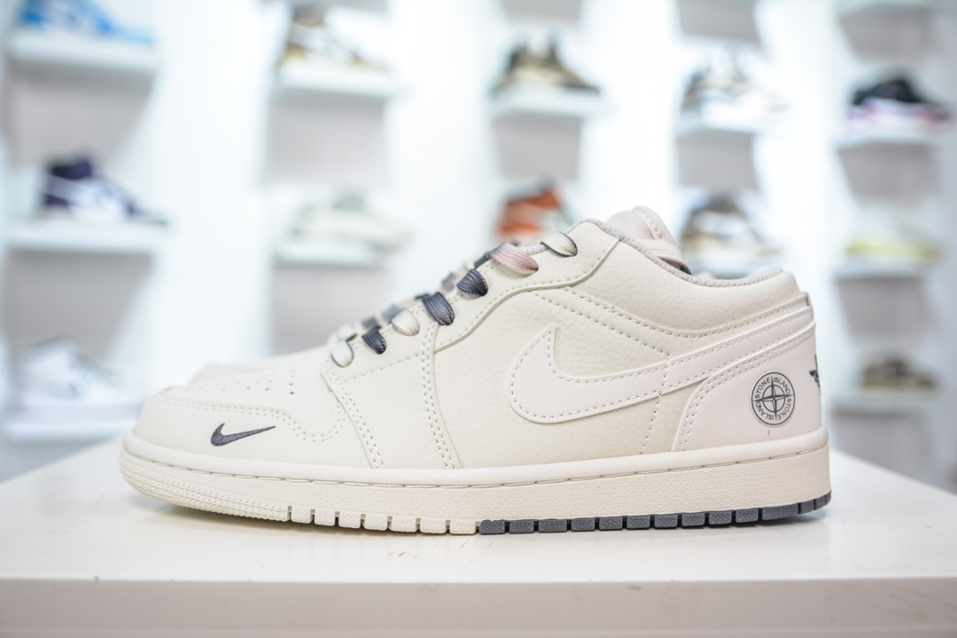 Air Jordan Low x Stone Island 米白黑 AJ1低帮系列定制配色 DC2024-025