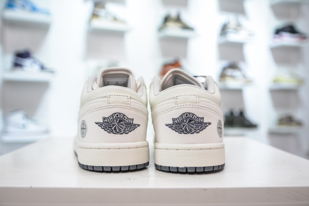 Air Jordan Low x Stone Island 米白黑 AJ1低帮系列定制配色 DC2024-025