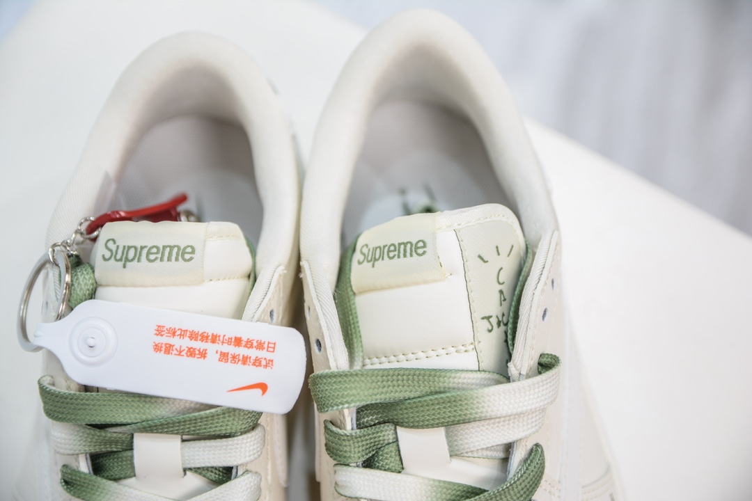 TS x Air Jordan x Supreme AJ1 Low 倒钩低帮联名Supreme 白绿 BB2299-810