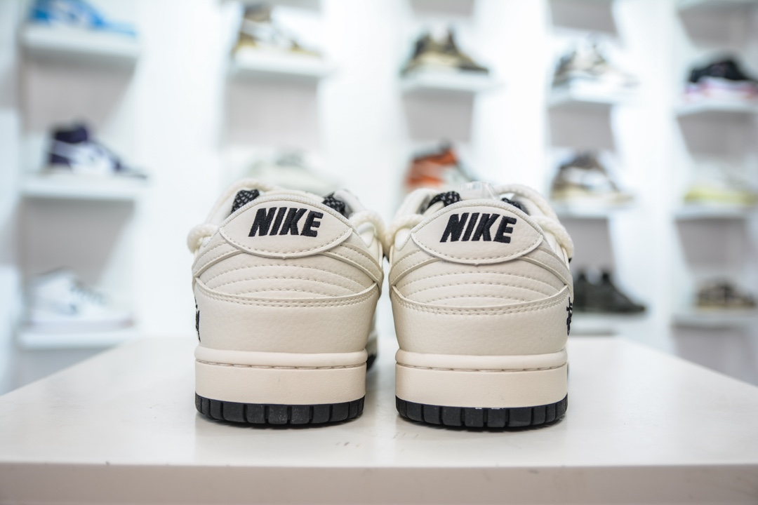 Nike SB Dunk Low X Stussy联名 绑带米白黑满天星 SJ2068-276