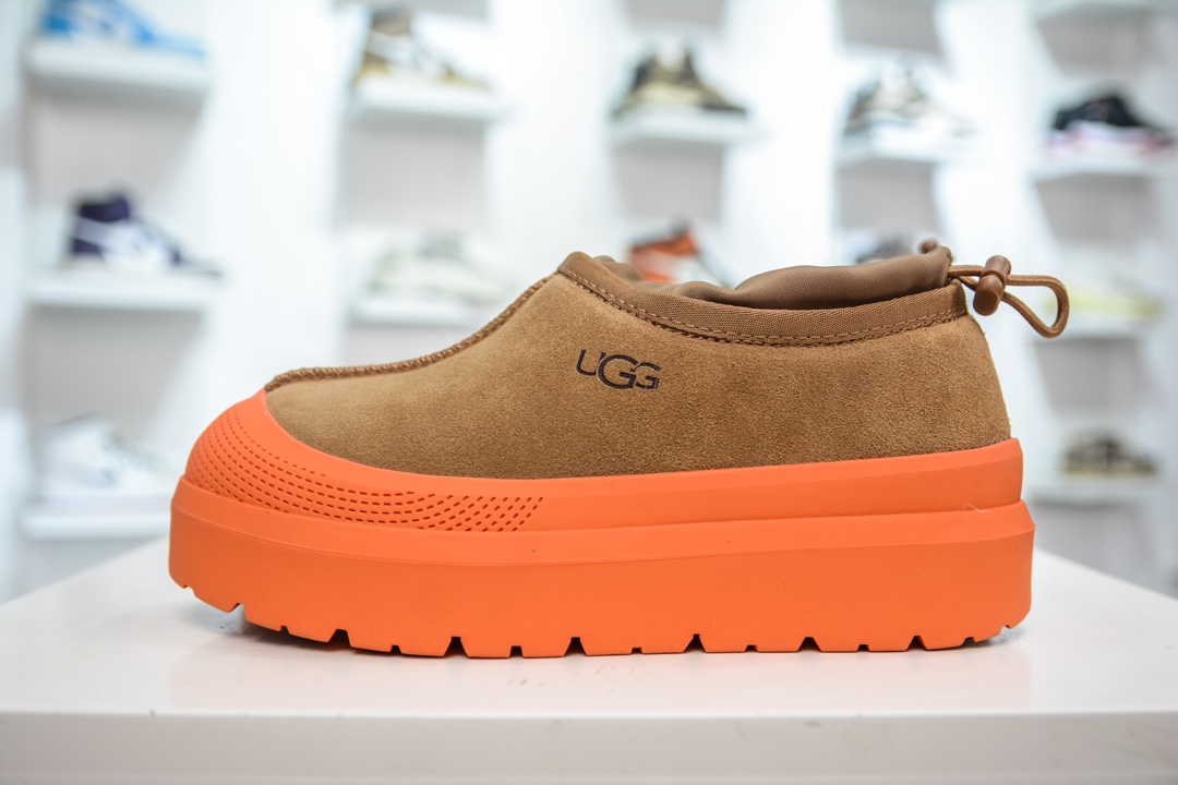 UGG M Tasman Weather Hybrid 塔斯曼混合系列低帮厚底轻量休闲运动鞋“加绒栗黄亮橙底