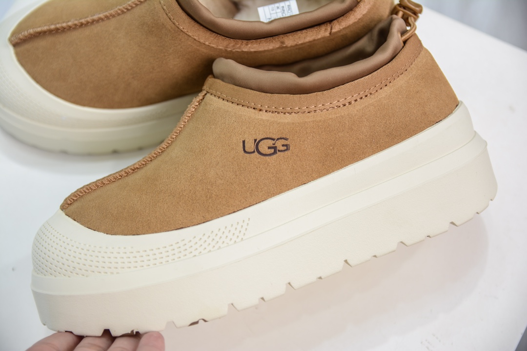 UGG M Tasman Weather Hybrid 塔斯曼混合系列低帮厚底轻量休闲运动鞋“加绒栗黄米白底”