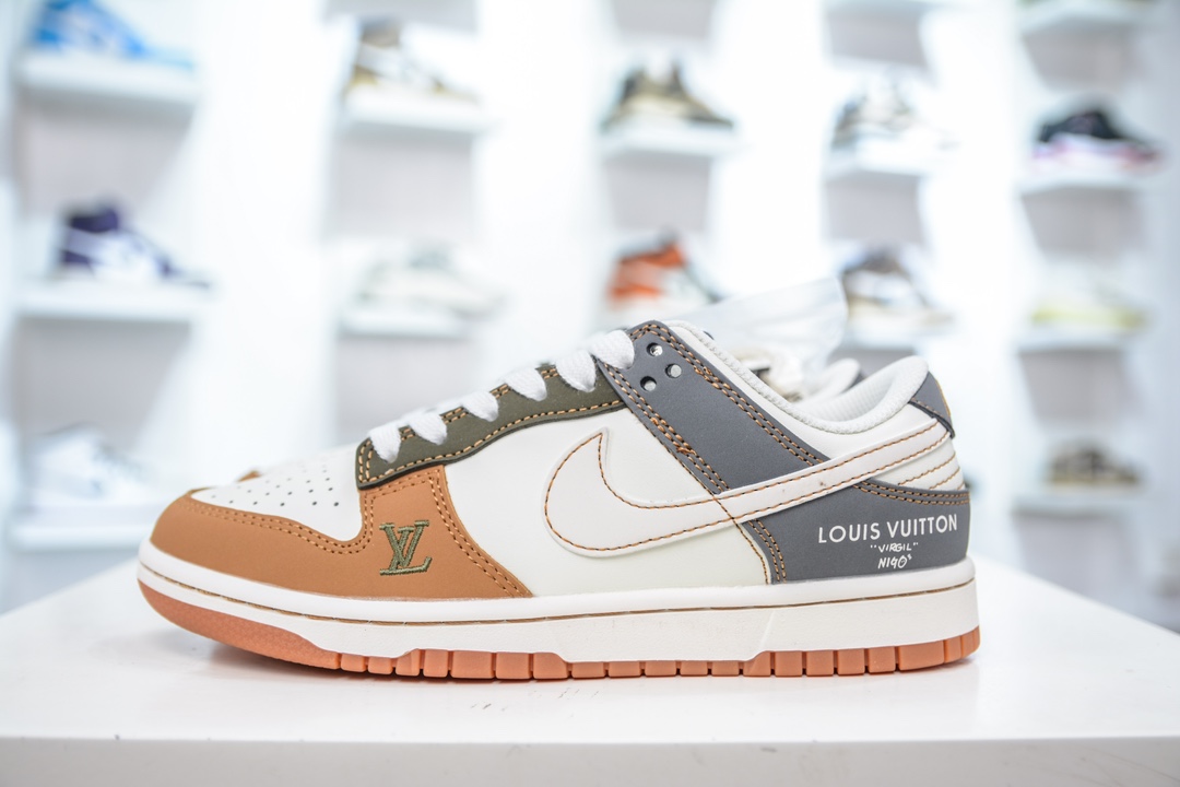 Nike SB Dunk Low x Louis Vuitton 白灰棕 DQ1098-356