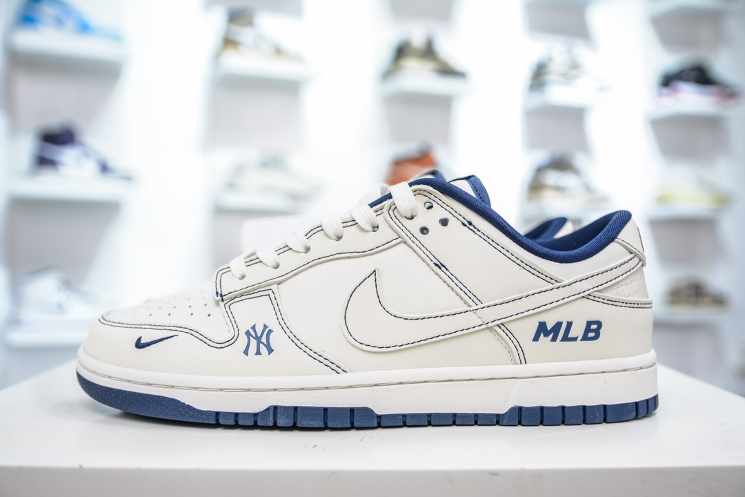 Nike SB Dunk Low x MLB 白深蓝小钩 KK1688-001