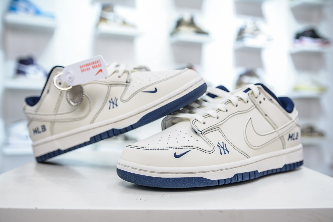 Nike SB Dunk Low x MLB 白深蓝小钩 KK1688-001