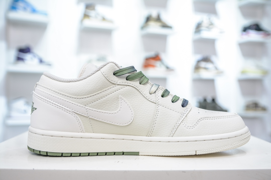 Air Jordan Low x Stone Island 米白绿 AJ1低帮系列定制配色 DC2024-029