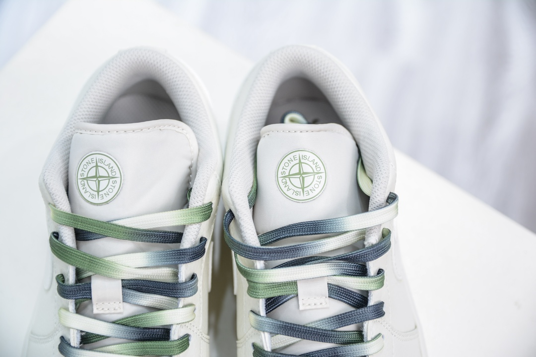 Air Jordan Low x Stone Island 米白绿 AJ1低帮系列定制配色 DC2024-029